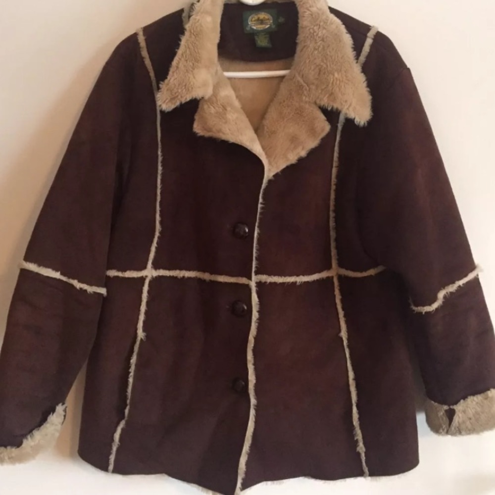 Cabela's faux suede shearling fall winter coat